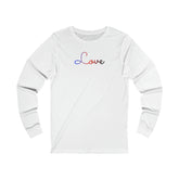 Polyamory Love Script Long Sleeve T-Shirt: Subtly Elegant Pride Tee